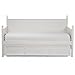 Casey II Wood Daybed with Ball Finials and Roll Out Trundle Drawer, White Finish, Twin