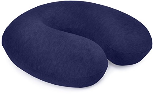 Amazon Basics Memory Foam Neck Pillow, marineblauw, Navy Blue - Image 4