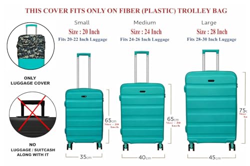 Image of Army Printed Luggage Cover for Traveling Bag & Suitcase - Stretchable & Scratchproof Trolley Protector with Velcro Lock & Lightweight Washable Material(Suitcase Not Included, Only Cover in Product)