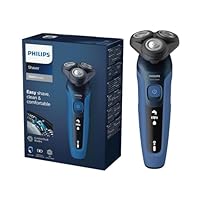 Philips Shaver Series 5000 Re-Skin (Non SkinIQ) with ComfortTech Blades360°, Contour Heads, LED Display, SmartClick Precision Trimmer, 50mins Run Time/1 Hour Charge, Blue, S5466/17