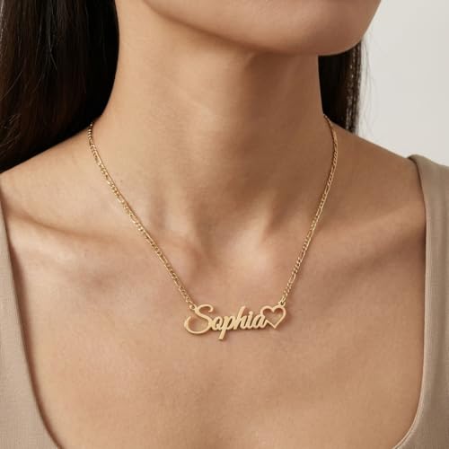 Image of Custom Name Necklace - 925 Sterling Silver & 316 Stainless Steel, 14 Fonts & Multi-Language Options, 4 Colors, 5 Chain Styles, Personalized Gift with Premium Box