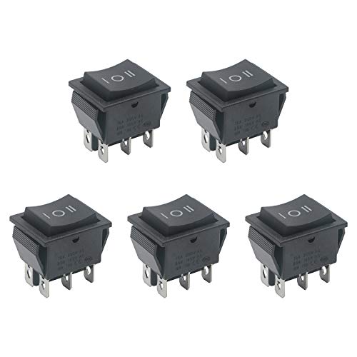 Pxyelec 16A DC Motor Polarity Rocker Switch,(On)-Off-(On) Switch Pack of 5