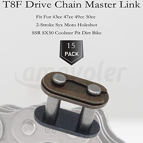 Image of 5 PCS T8F Drive Chain Master Link Replacement Fit For 43cc 47cc 49cc 50cc 2-Stroke Syx Moto Holeshot SSR SX50 Coolster Pit Dirt Bike (5Pcs).