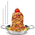Al Pastor Skewer for Grill -Vertical Barbecue Stand Al Pastor,with 3 Removable Spikes (8"/10"/12"), Suitable for Kebabs, Shawarma, Gyros, Tacos al Pastor, Shawarma Skewers?Smoker Oven?BBQ Dishes.