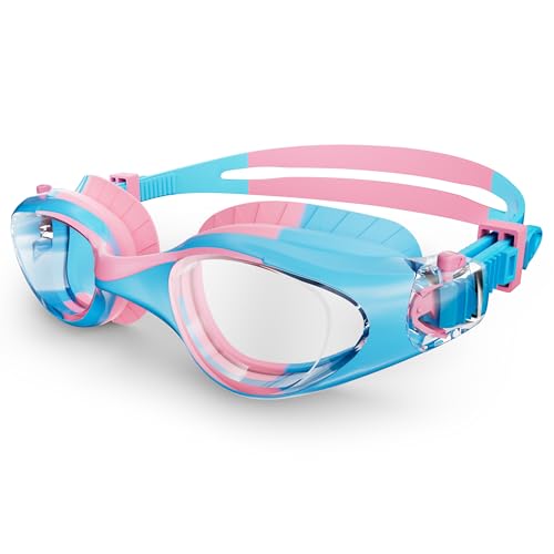 HIGAHY Gafas de natación para niños, ajustables, antivaho, para niños de 6 a 14 años, resistentes a los rayos UV, visión amplia y clara y antifugas