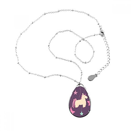 Collier licorne en forme de goutte avec chaine pendentif etoile pour decoration quotidienne