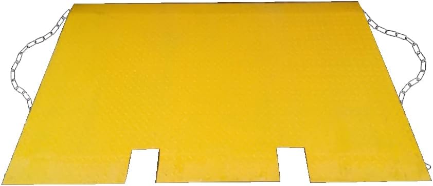 68'' x 86'' Heavy Duty Shipping Container Ramp - 16,000lbs Capacity, 6.5" Height Differential, Forklift Compatible, 10 Gauge Steel - Ideal for Warehouse, Dock & Yard Use