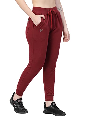 Image of UZARUS Women's Cotton Regular Fit Joggers Track Pants with 3 Pockets