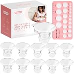 Flange Sizing Kit, 10PCS Flange Insert 13/15/17/19/21mm for 24mm Flange/Shield of Most Pumps, Silicone&Soft Flange Size Nipple Ruler, Breast Flange Measuring Sizing Breast Pump Flange Inserts