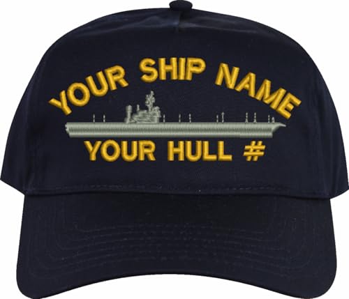 Custom Embroidered Navy Ship USA-Made Ball Cap