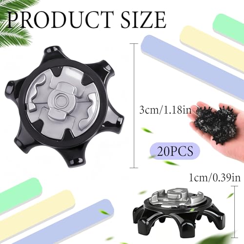 20Pcs Golf Shoe Spikes for Footjoy,Replacement Golf Shoe Studs,Black Metal Cleats Improves Grip and Comfort,Universal Spikes for Running Shoes,Easy to Install,Anti-Slip - Image 3