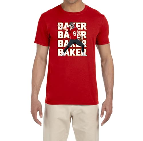 Red Tampa Bay Baker Mayfield Text Pic T-Shirt