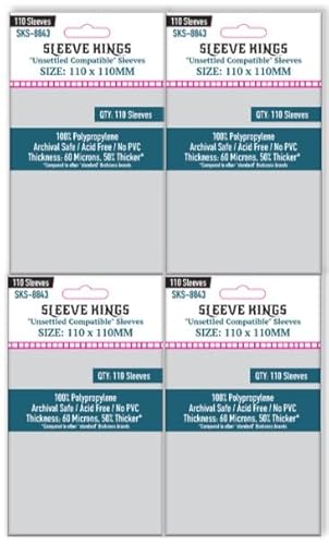 Sleeve Kings Unsettled Compatible Sleeves 110 x 110 MM (4x110 Pack, 440 Sleeves)