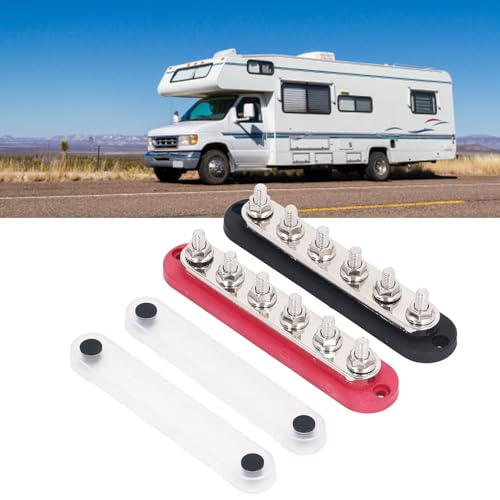 2 Stück M8 300A Sammelschiene Messingplatten Edelstahlklemmen Stromverteilerblock für Autos Autos Boote Schiffe