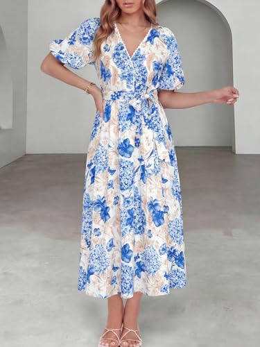 Image of Maxigerui Women's Summer Floral Maxi Dress Spring Wedding Guest Dress 2026