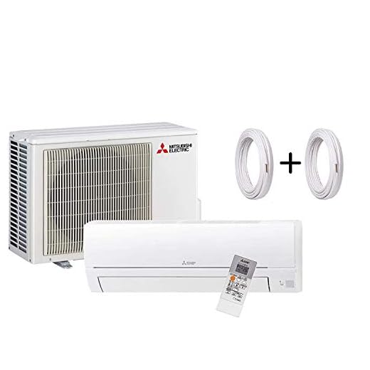 Mitsubishi Climatiseur DC Inverter Monosplit R32 Télécommande MSZ-HR25VF 9000 BTU + Tuyaux cuivre Couple 1/4" + 3/8" (7 mètres (7 + 7)