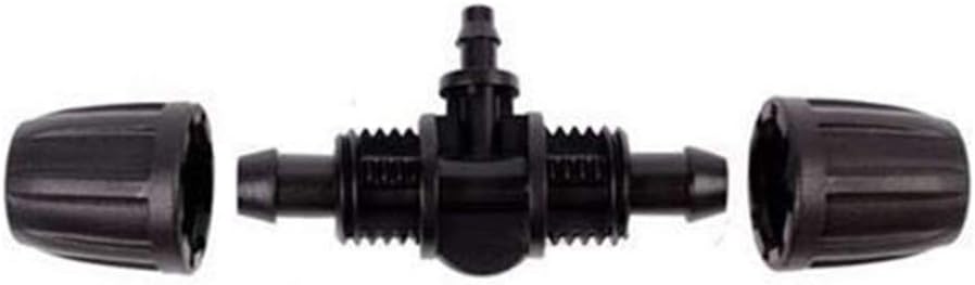 Yardwe 50pcs Tee Connectors 8/11 to 4/7mm Garden Water Hose Connectors Straight Tube Adapter 3/8 to 1/4 Lock Barb Tee Irrigation Tubing for Yard Park Garden Irrigation Black