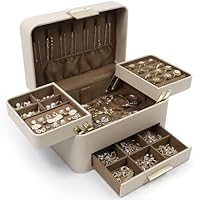 KAMIER Jewelry Box, Jewelry Organizer with Drawers, 3 Layers Jewelry Storage Organizer for Earring, Ring, Necklace, Bracelets, Gift for Women, Girls, Men