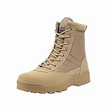 Materiale interno: tessuto Wygwlg Stivali militari in pelle per uomo, stivali tattici da esterno, scarpe da trekking indossabili antiscivolo, comode e traspiranti,Brown-44