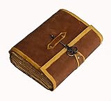 vintage leather journal book of shadows antique deckle edge paper key leather journal blank spell...