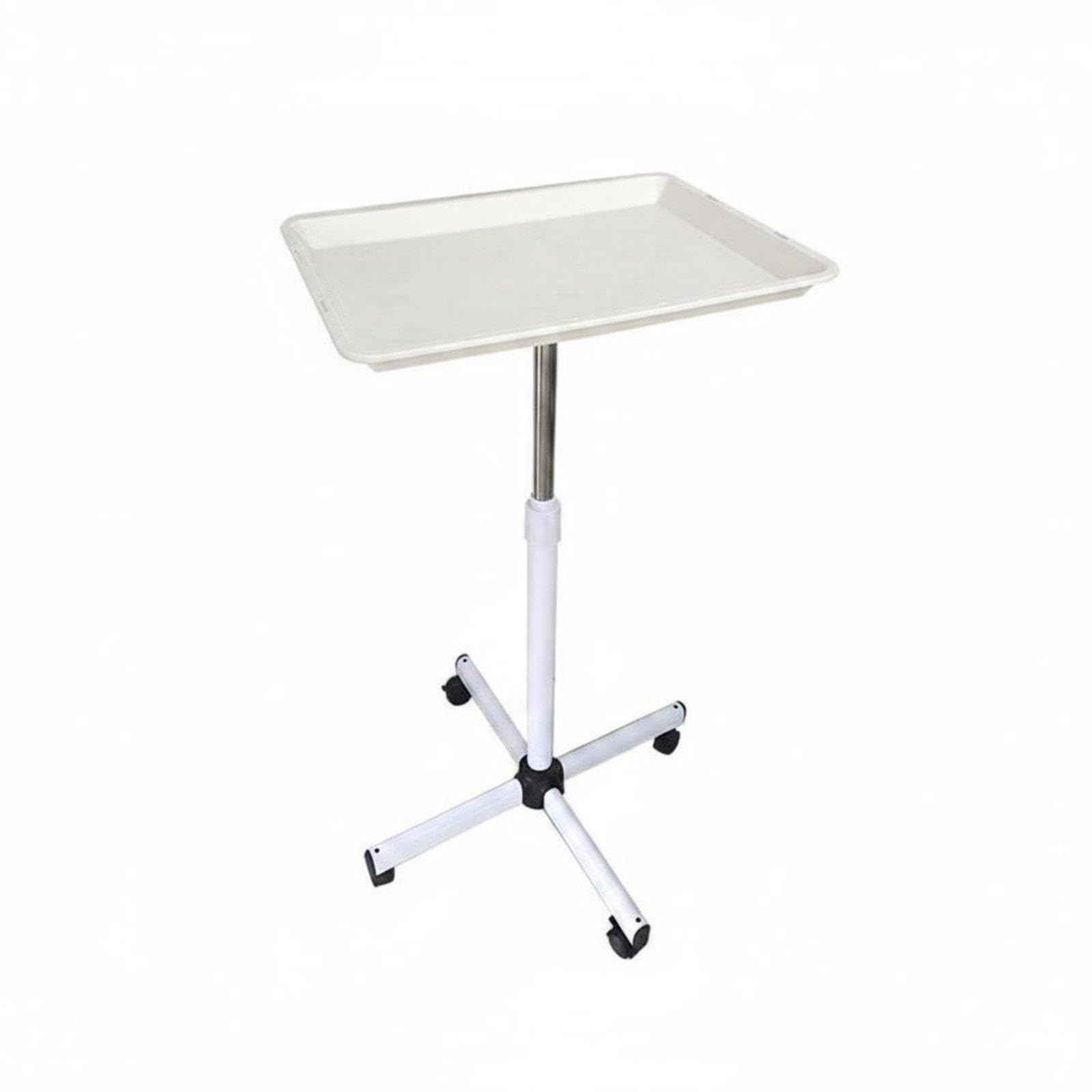 CALANDIS Height Adjustable Salon Tray Movable Adjustable Salon Tray Stand Stable Base Rolling Beauty Cart for Hairdressers, Stylists, Barbershop White-image-16