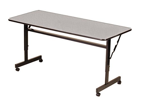 Correll Ft2472M-15-8 Pack Econoline Flip Top Table, 24" X 72", Adjustable Height, Gray Granite Melamine Top, Rectangle, Seats 3 (Pack Of 8) #TOP1
