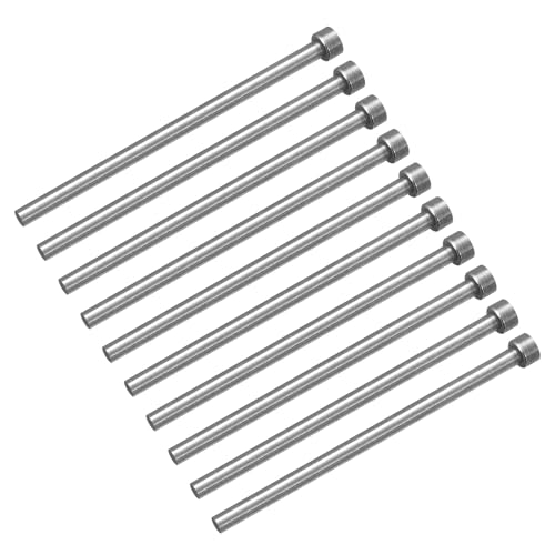 QUARKZMAN 10 Piezas de Pasadores Expulsores Rectos, 5mm (13/64) de diámetro. Punta Redonda de Acero 65Mn, 100mm (4) de largo para Mantenimiento Mecánico