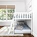 Max & Lily Fundamental Twin Low Bunk Bed, Kids Solid Wood Modern Bed Frame with Strong Wooden Slats, Non-Toxic Finishes, High Weight Capacity, White