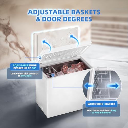 image for Aplancee 7 Cu.Ft. Chest Freezer 1 Removable Basket Deep Small Compact 