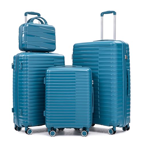 Image of Hardshell 4 Luggage Sets, Lightweight Wave Suitcases with Spinner Wheels