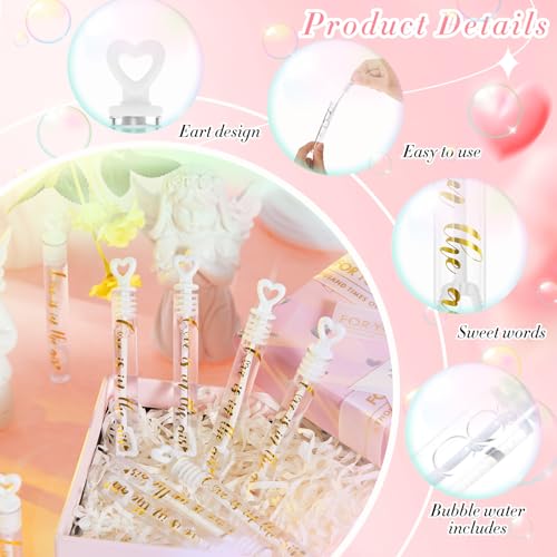 Hollowfly HOLLOWFLY-SDHJ-0320 120 Pcs Heart Wedding Bubble Wands Mini Bubble Wands Bulk Heart Bubble Wands thumb #2