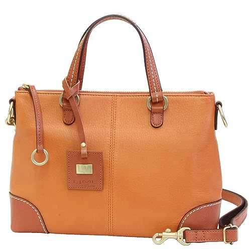 LIME made in Japan ミニショルダーバッグ 革 Ｌ1936 オレンジ 2way ハンドバッグ レディース 本革 日本製 ライム ジップシルキー