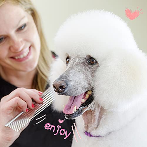 LucyPhy Pet Steel Combs, Metal Dog Comb Grooming Comb with Stainless Steel Rounded Ends Teeth for Shedding Long Matted… - Image 5
