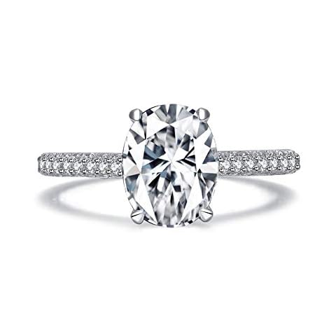 AINUOSHI Engagement Rings,Wedding Rings for Womens,Oval Cut 2 Carat Cover
