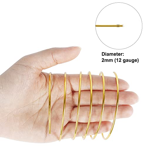 Image of Tenn Well 100ft 12 Gauge 2mm Aluminum Wire Gold Bendable for Sculpting | Anodized metal for jewelry making, armature making, weaving & wrapping, crafting