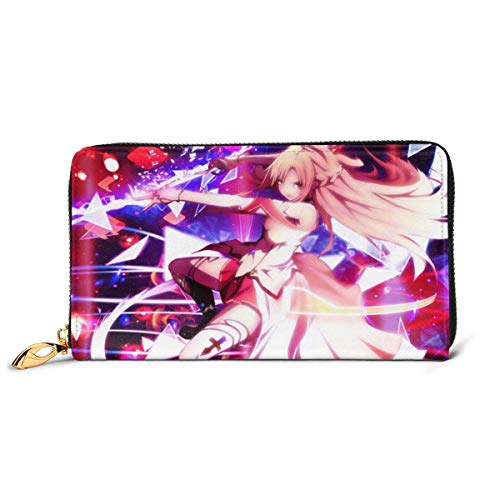 Preisvergleich Produktbild XCNGG Schwertkunst Online Anime Brieftasche Brieftasche Herren und Damen Leder Kreditkartenetuis sind einzigartig angepasst, DIY angepasst, Trendige Coole Brieftaschen, Unisex