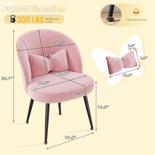 Sillón Plegable Terciopelo Rosa Claro miniatura 3