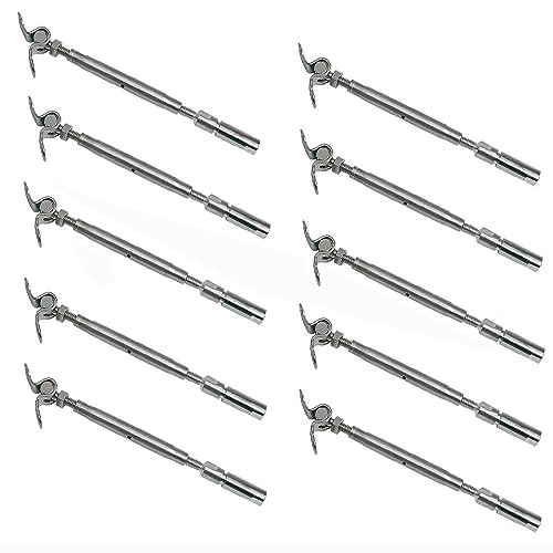 10 Pc Marine Boat SS T316 Swageless & Deck Toggle Turnbuckle for 1/8
