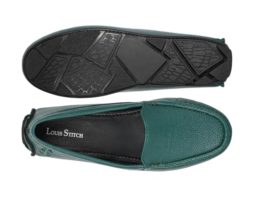 Image of LOUIS STITCH Women's Premium Slip-On Loafers | Elegant Solid Slip-On Comfort Shoes for Casual and Formal Wear | Slip-On Loafer Shoes for Women | LSLD-BLR-PL