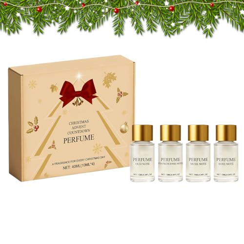 Women Perfume Calendar 2025 - Long-Lasting Fragrance Set | Holidays & Gifting | 4-Piece Scent Collection Countdown, Birthdays & Valentine’s Day | Perfect For Daily Use, Travel, Parties, Dating & Outd