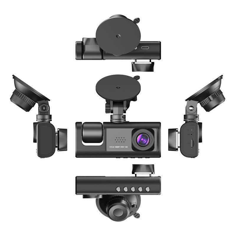 Dash Cam 3 kanały do samochodu 1080P rejestrator wideo WIFI GPS Dashcam samochód DVR przednia i tylna kamera noktowizyjna akcesoria samochodowe