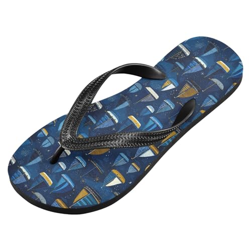 Flip Flop Sandals Boats Cartoon Print for Women Men Beach Outdoor XS2