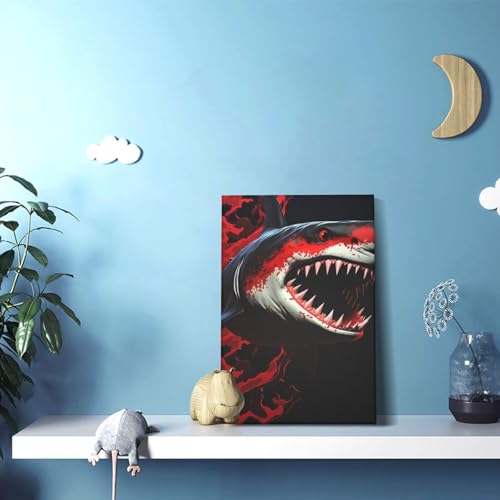 Impression sur toile requin decoration murale salon resolument moderne - 3