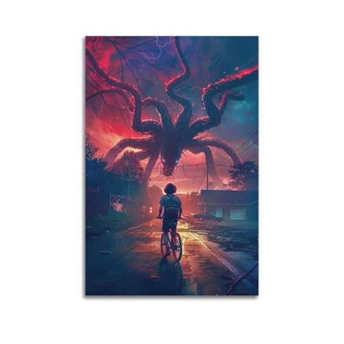 YURQWHRB Póster de Stranger Things para pared, lienzo estético, vintage, pintura decorativa para habitaciones, 30 x 45 cm, estilo sin marco