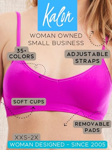 Image of Kalon Women's 4 Pack Demi Padded Bralette Wireless Comfortable Bra
