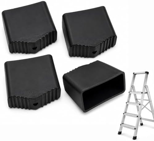 4 Piezas Patas de Escalera, Pies de Escaleras, Resistente y Duradero, Antideslizantes para Escaleras, Tacos Escalera Negro, para Telescópicas y Convencionales