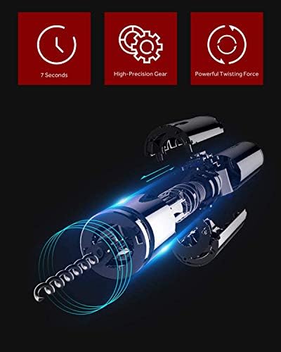Electric Bottle Openers ,Nanami Rechargeable Automatic Corkscrew, Professional Wine Opener Stainless Steel for Home ,Party and as Gift (Black)