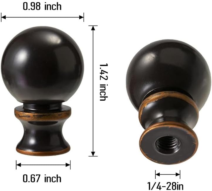 2pcs Oil Rubbed Bronze Lamp Finial Decorative Top Accessories Lighting Lamp Finials