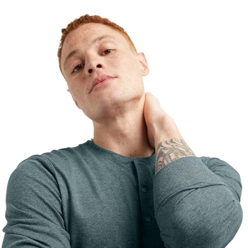 Hanes Originals Men's Tri-Blend Long Sleeve Henley T-Shirt, Lightweight Long Sleeve Tee4