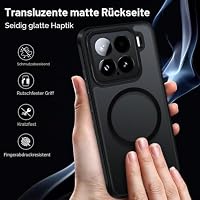 ivoler Matt Schwarz Magnetisch Hülle für Xiaomi 15, Kompatibel mit MagSafe, [Militärnorm Sturzschutz] Stoßfest Kratzfest Rückseite Schutzhülle Dünn Flüssig Silikon Handyhülle Case – Ansicht 6